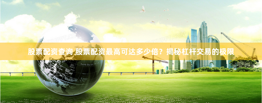 股票配资查询 股票配资最高可达多少倍？揭秘杠杆交易的极限